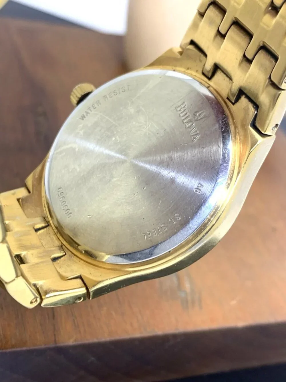 Bulova Men's Watch 97C48 Quartz Gold Dial Day Date Stainless Steel 36mm
